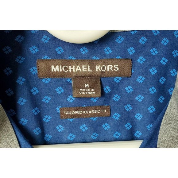 Michael Kors Mens Shirt Blue on Blue Long Sleeve Medium - Picture 2 of 4